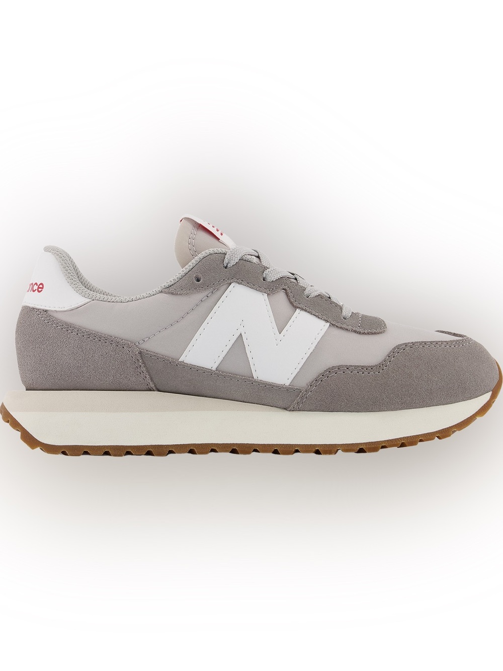 New Balance Kid’s White and Gray Retro Runner Sneakers-Wide